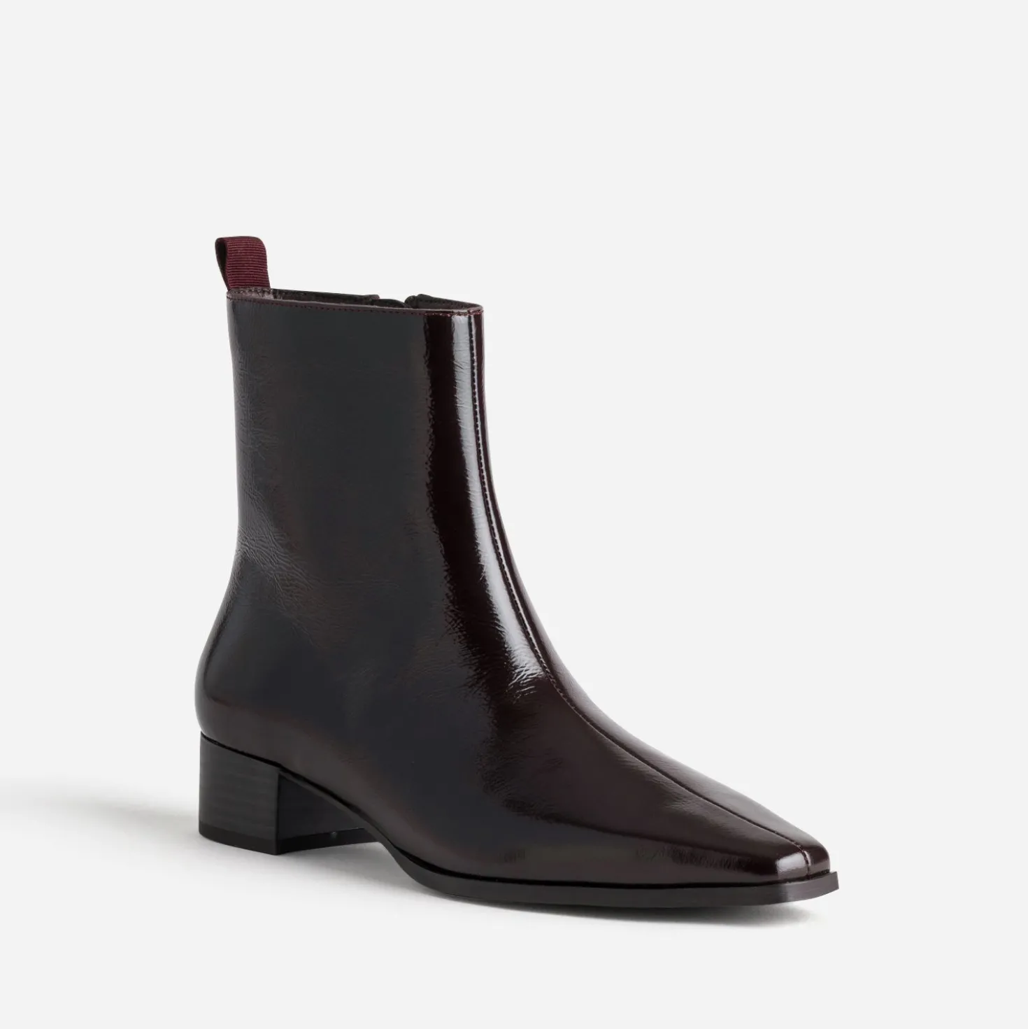 Boots marron verni cuir