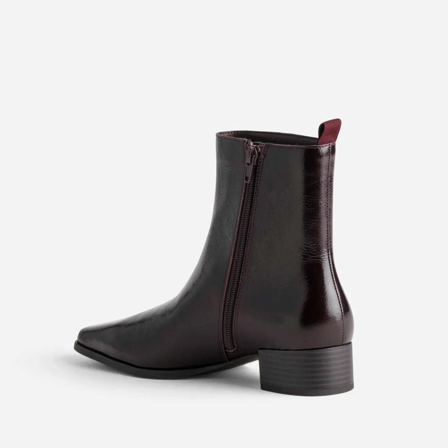 Boots marron verni cuir