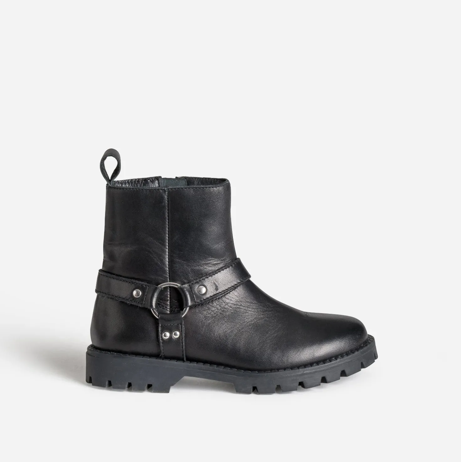Boots motard BUGGY noir cuir