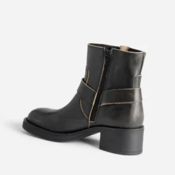 Boots motard TEXTO gris foncé en cuir