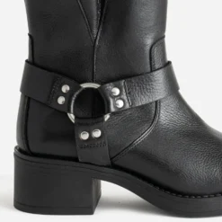 Boots motard TEXTO noir cuir