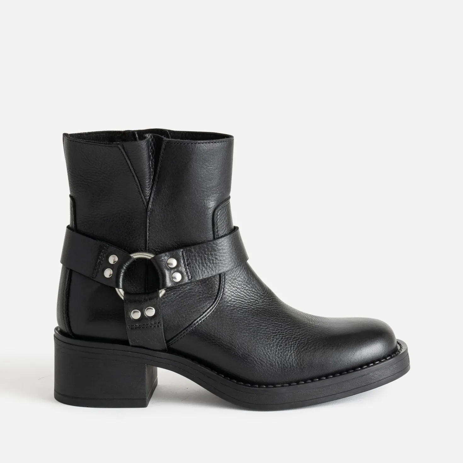 Boots motard TEXTO noir cuir
