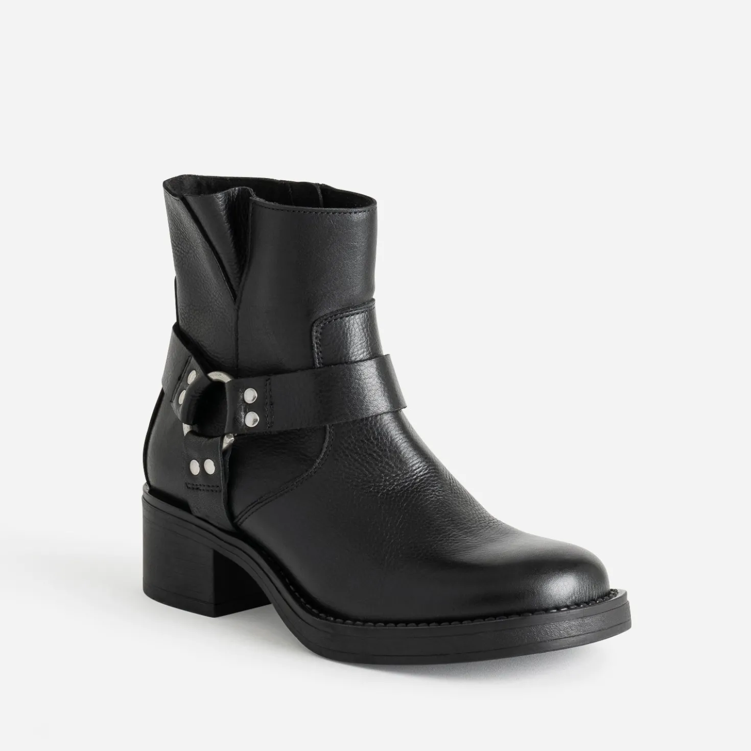 Boots motard TEXTO noir cuir