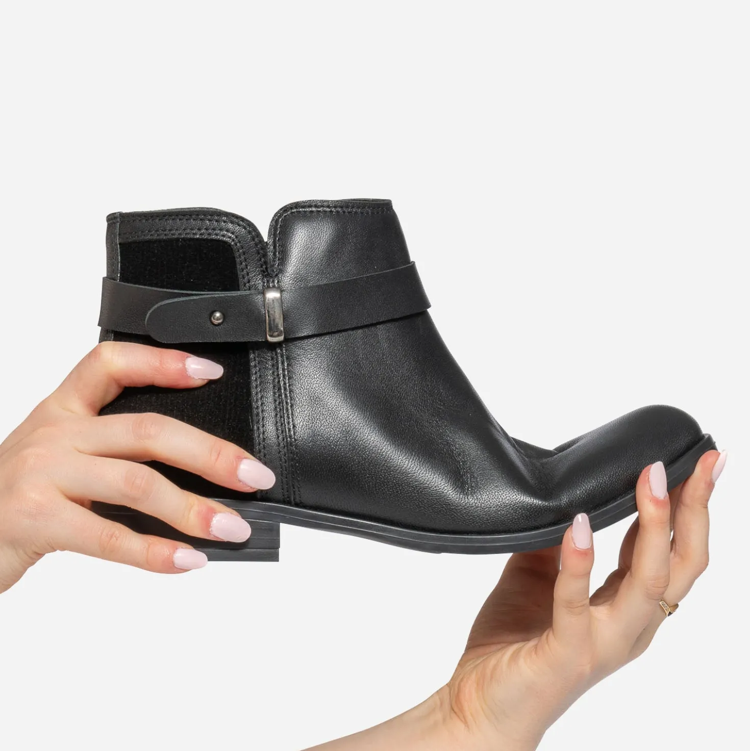 Boots noir bi matière