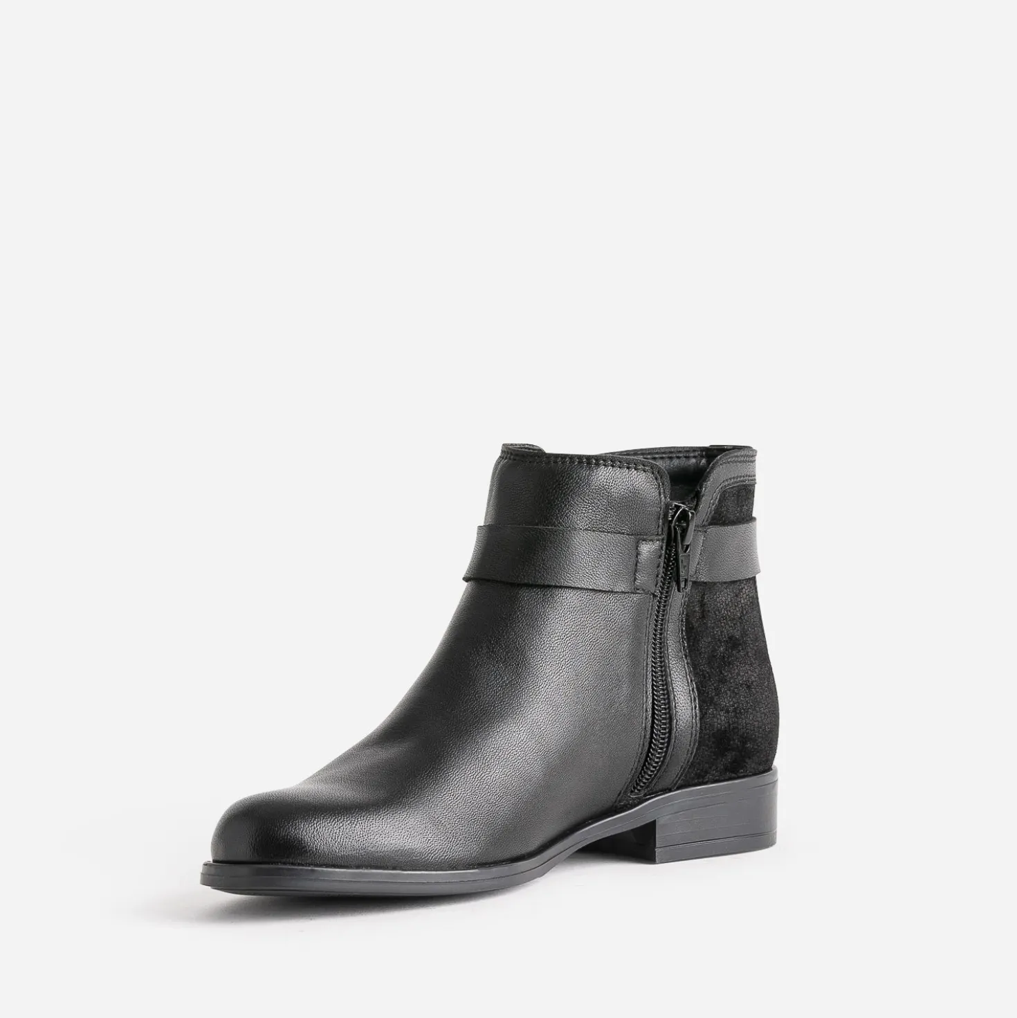 Boots noir bi matière
