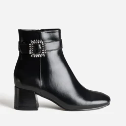 Boots noir boucle à strass