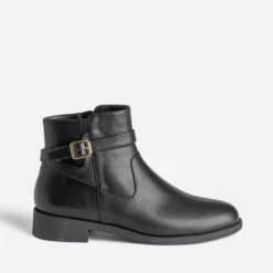 Boots noir éco-conçu avec bride cheville