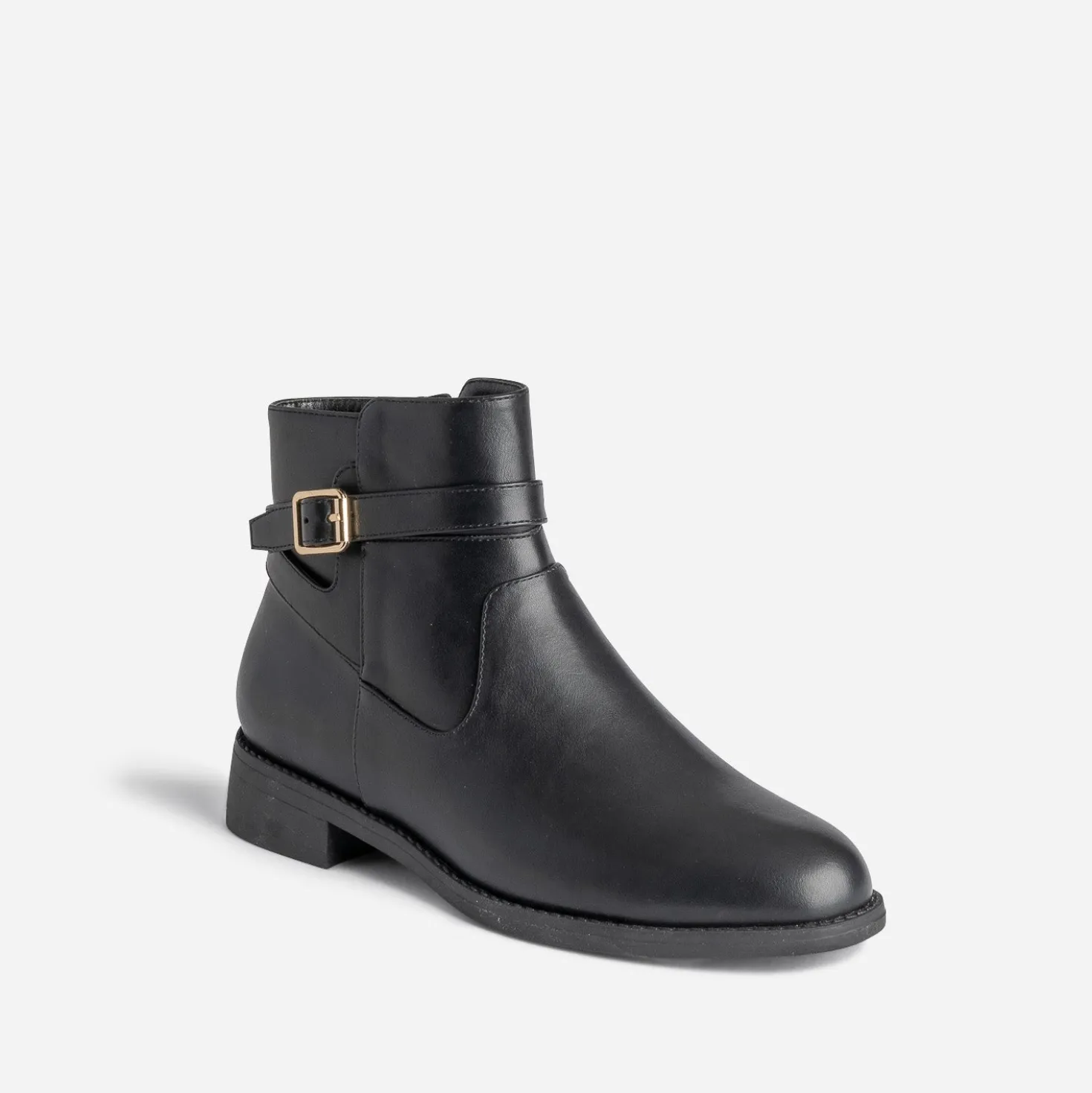 Boots noir éco-conçu avec bride cheville