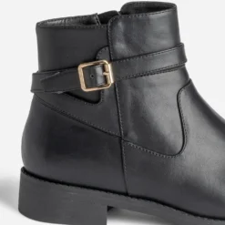 Boots noir éco-conçu avec bride cheville