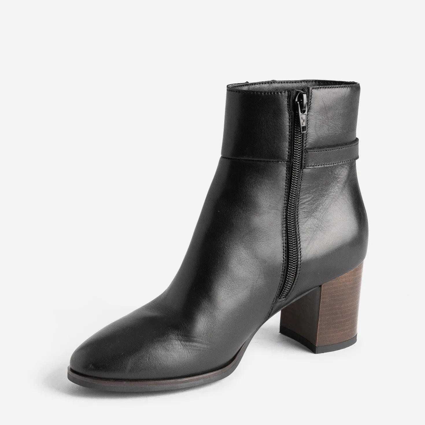 Boots noir éco-conçu en cuir avec bride