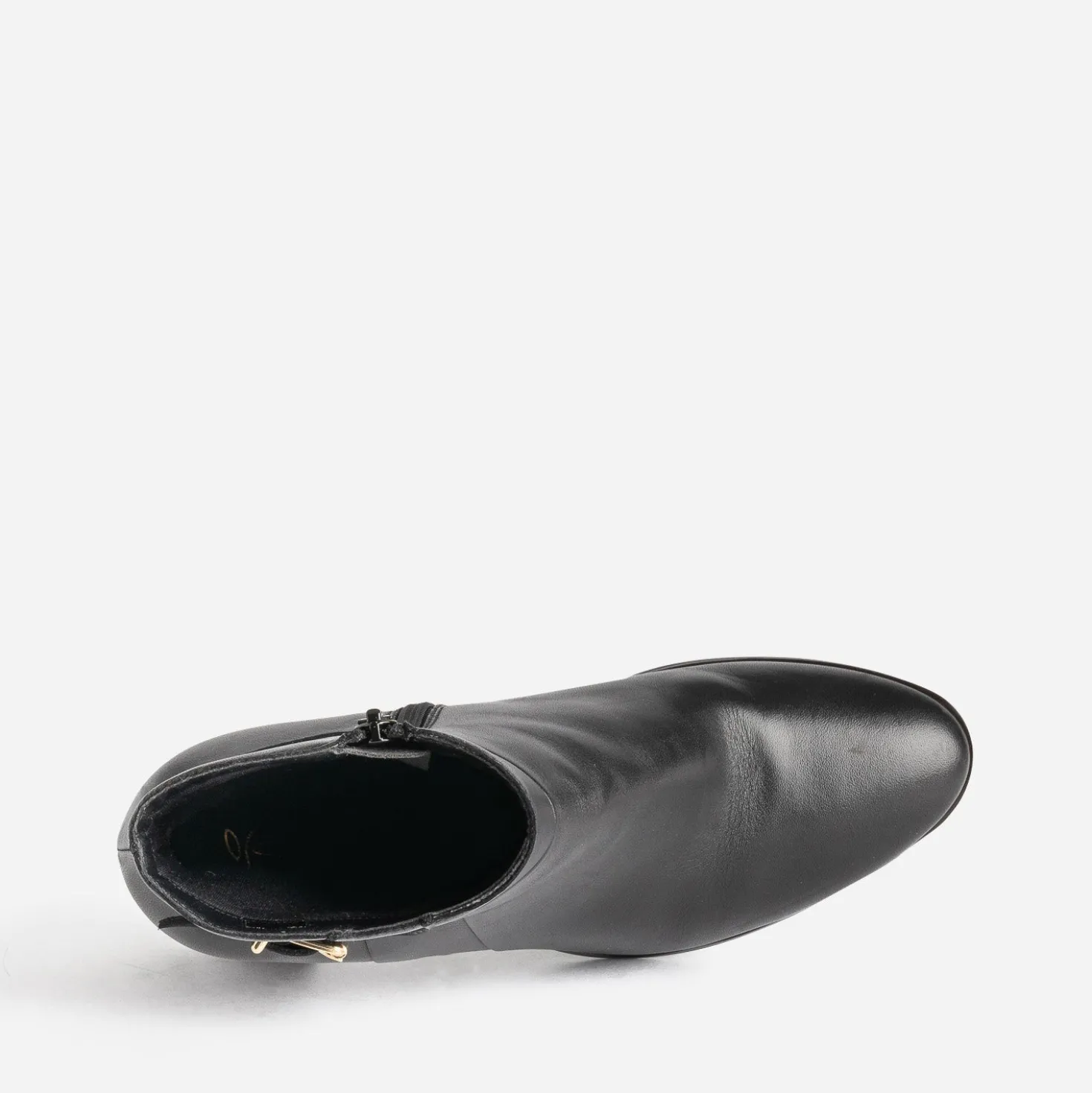 Boots noir éco-conçu en cuir avec bride