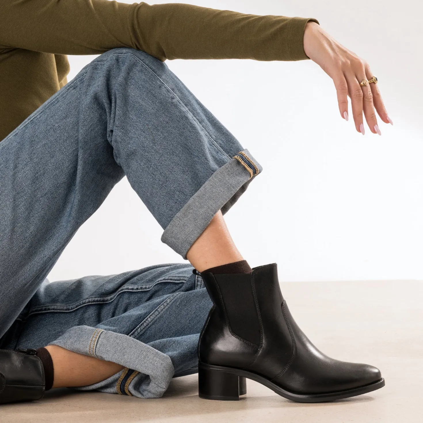 Boots noir cuir