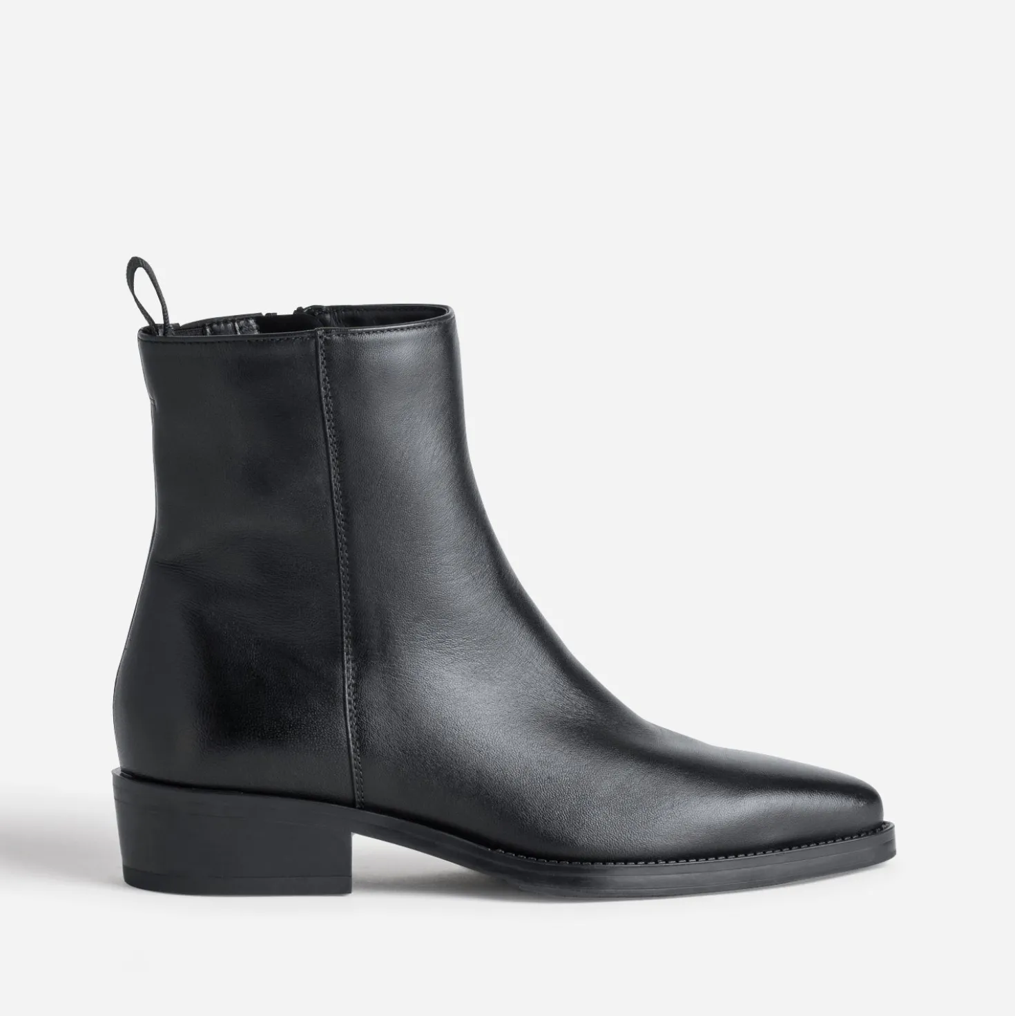 Boots noir cuir bout pointu