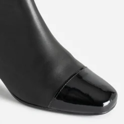 Boots noir cuir bout verni