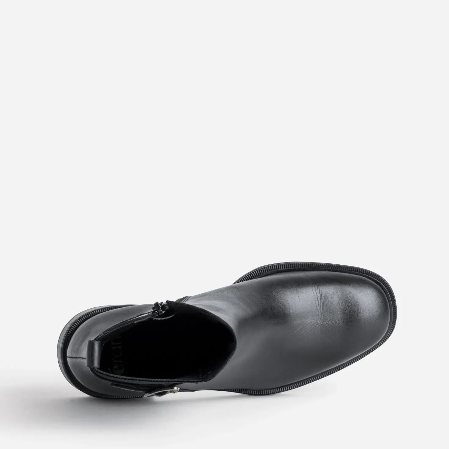 Boots noir cuir décor boucle