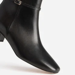 Boots noir cuir fine bride