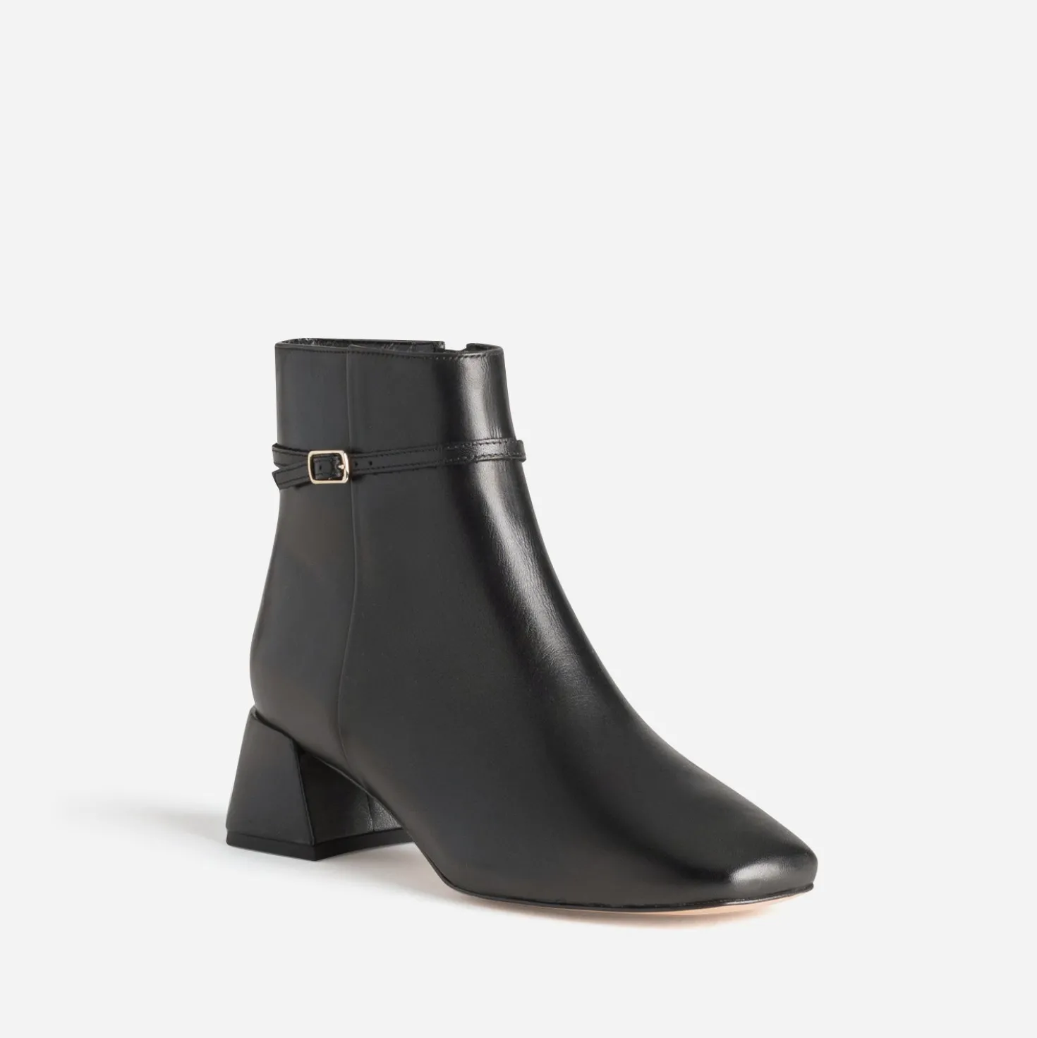 Boots noir cuir fine bride