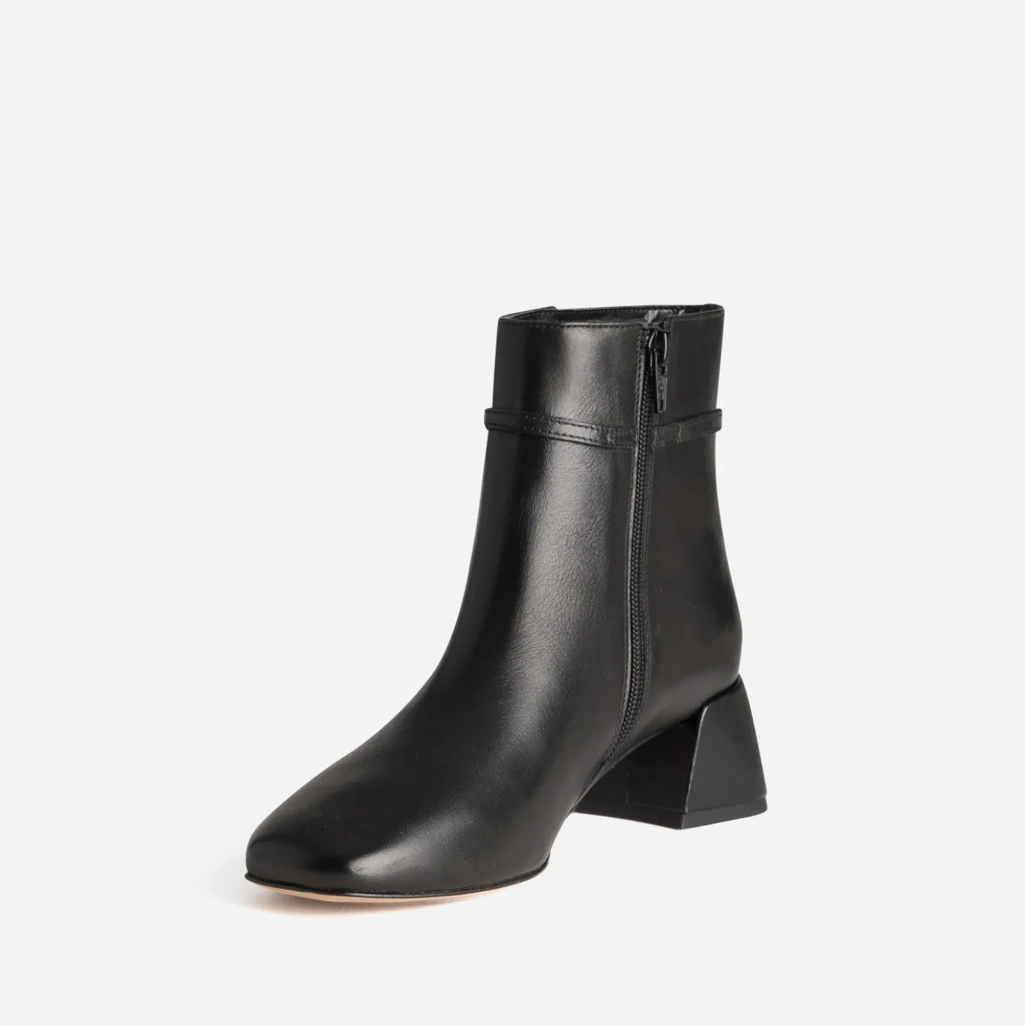 Boots noir cuir fine bride