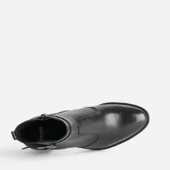 Boots noir cuir à talon