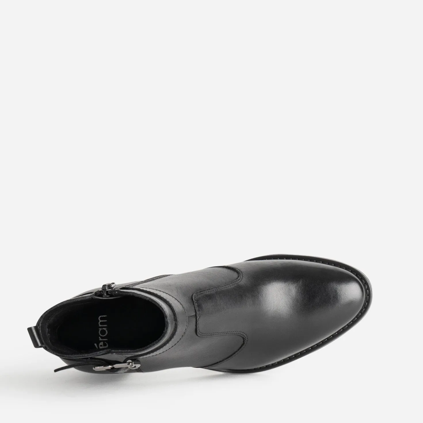 Boots noir cuir à talon