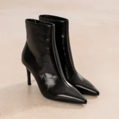 Boots noir cuir talon aiguille