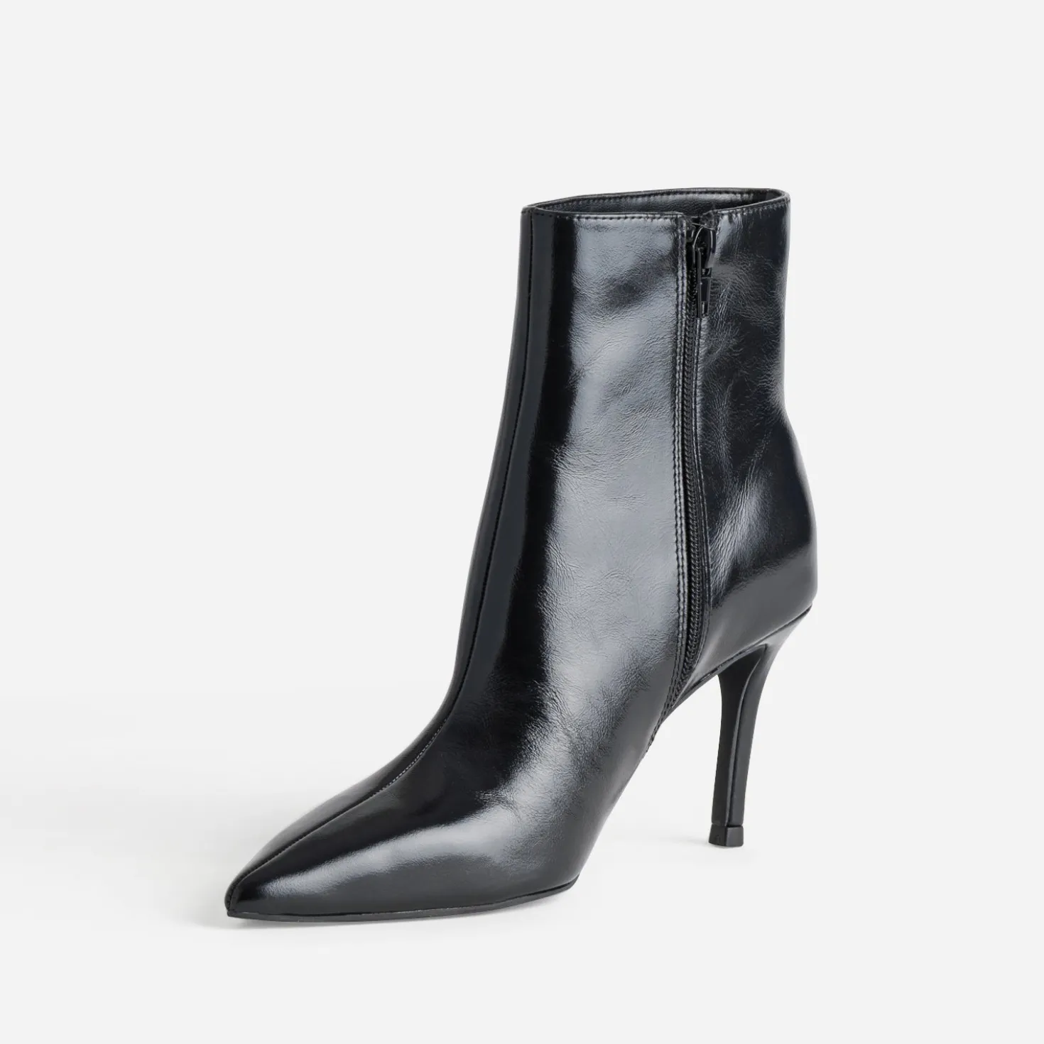 Boots noir cuir talon aiguille