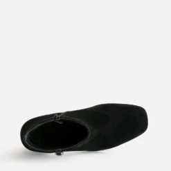 Boots noir cuir velours anneaux fantaisie