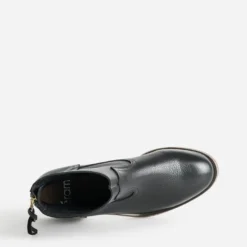 Boots noir cuir zip arrière