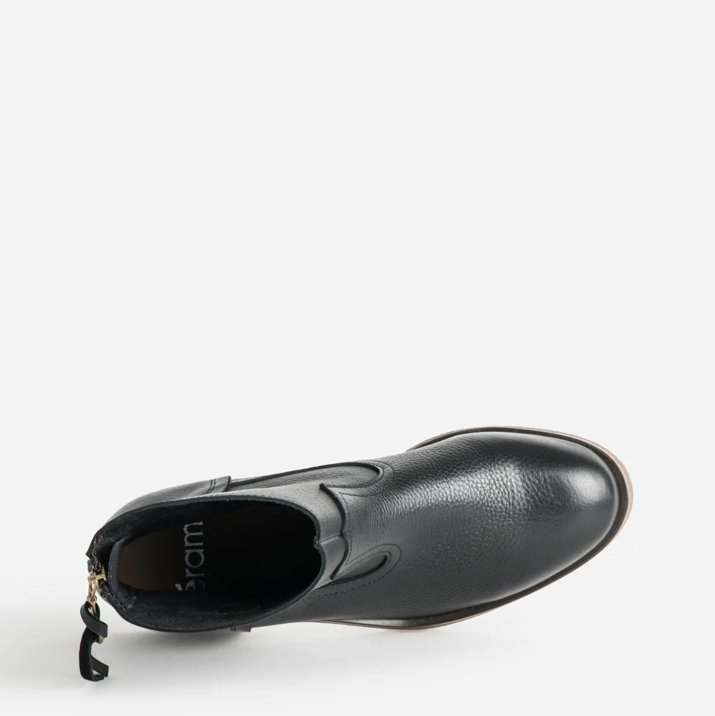 Boots noir cuir zip arrière