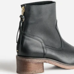Boots noir cuir zip arrière