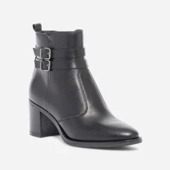 Boots noir en cuir éco-conçu