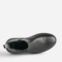 Boots noir en cuir à plateforme