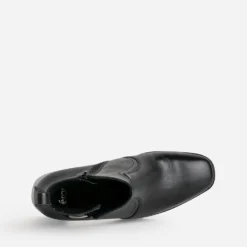 Boots noir en cuir à talon