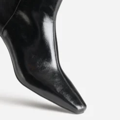 Boots noir glacé kitten-heel