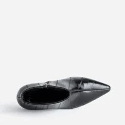 Boots noir verni effet rayures