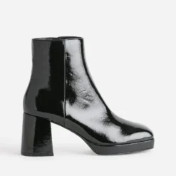 Boots noir verni à plateforme
