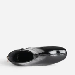 Boots noir verni zip arrière