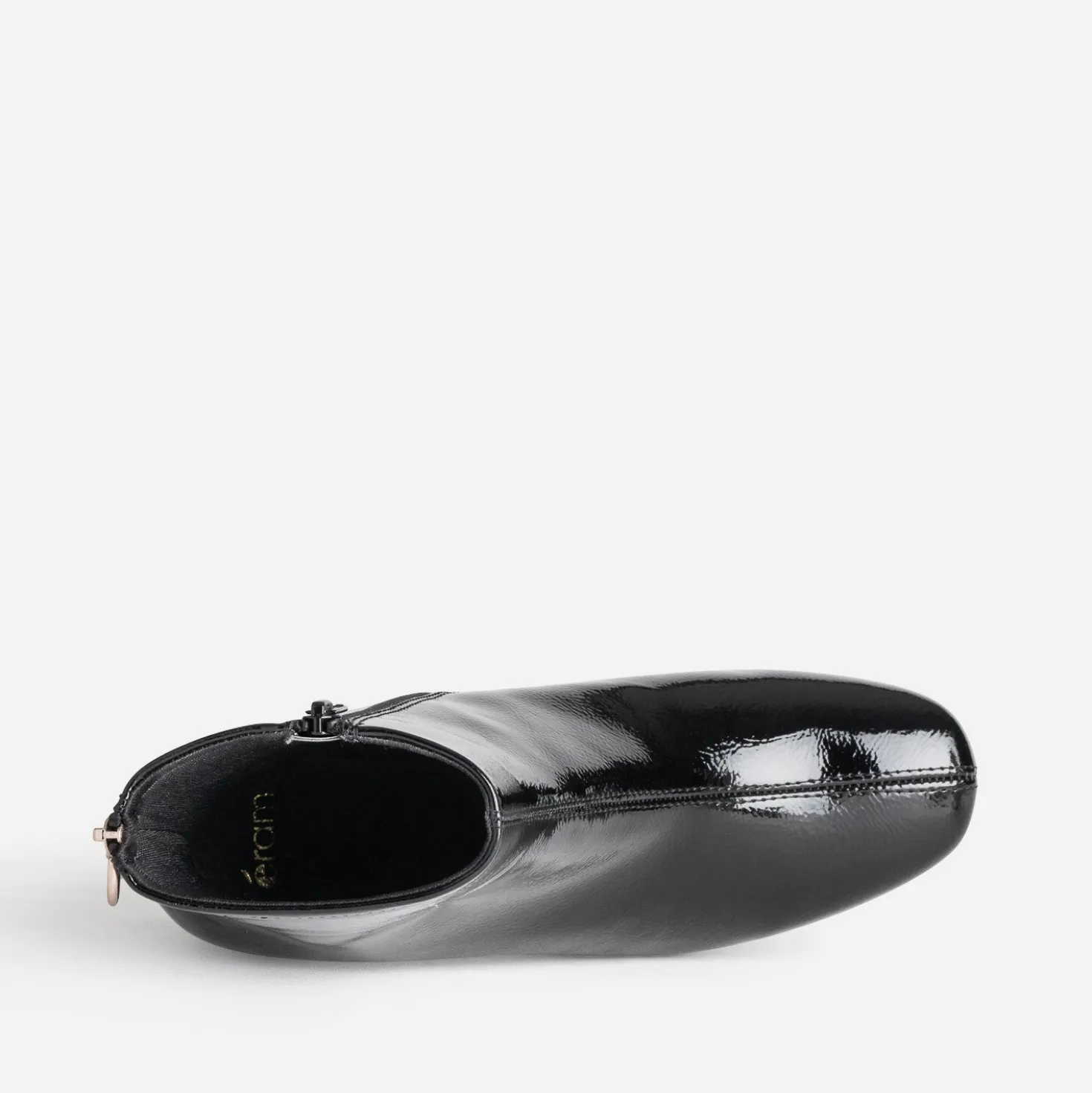 Boots noir verni zip arrière