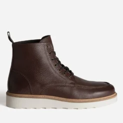 Boots plateau marron cuir