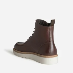 Boots plateau marron cuir