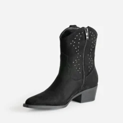 Boots santiag TEXTO noir suédé clouté