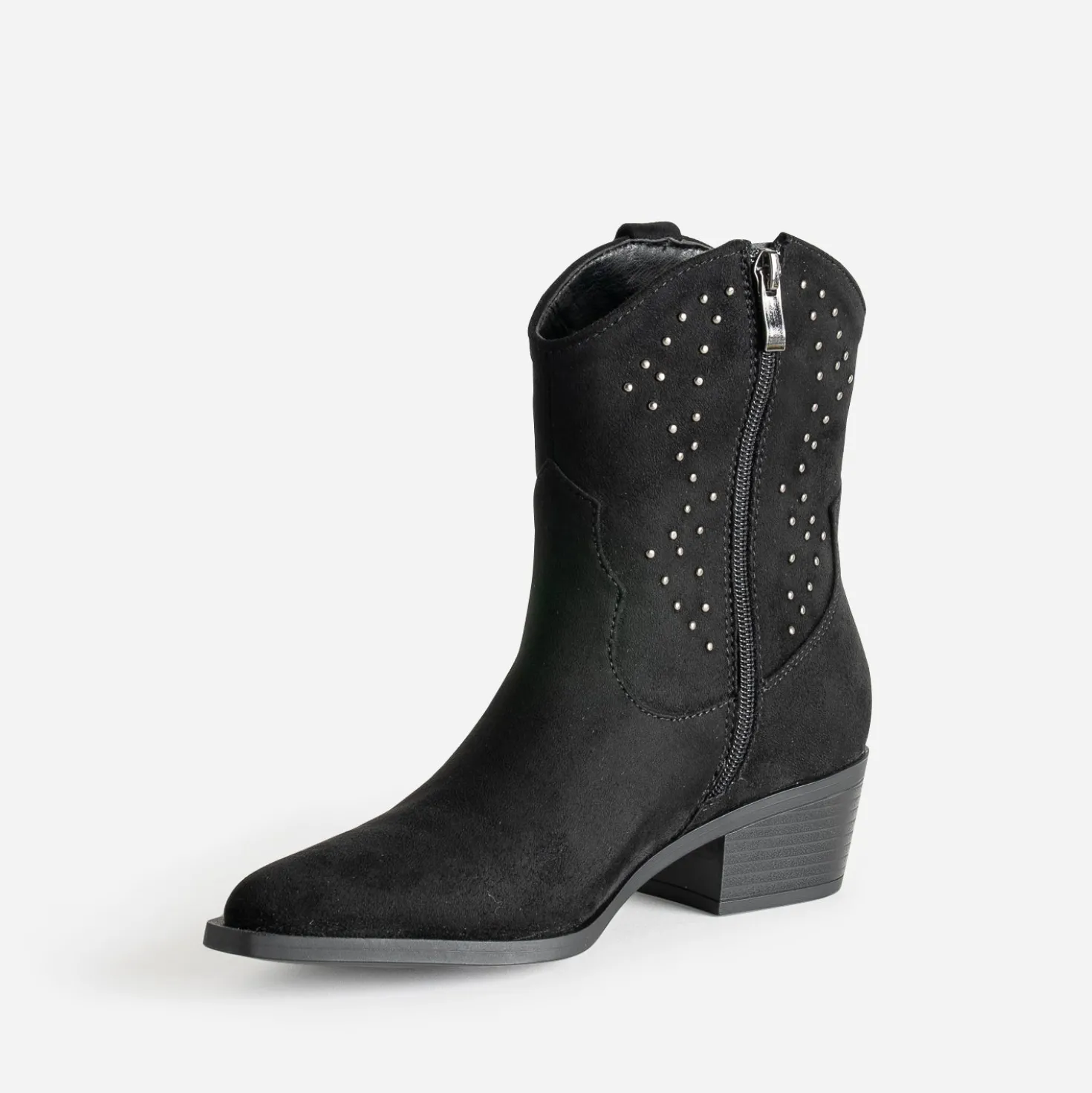 Boots santiag TEXTO noir suédé clouté