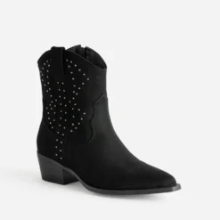 Boots santiag TEXTO noir suédé clouté