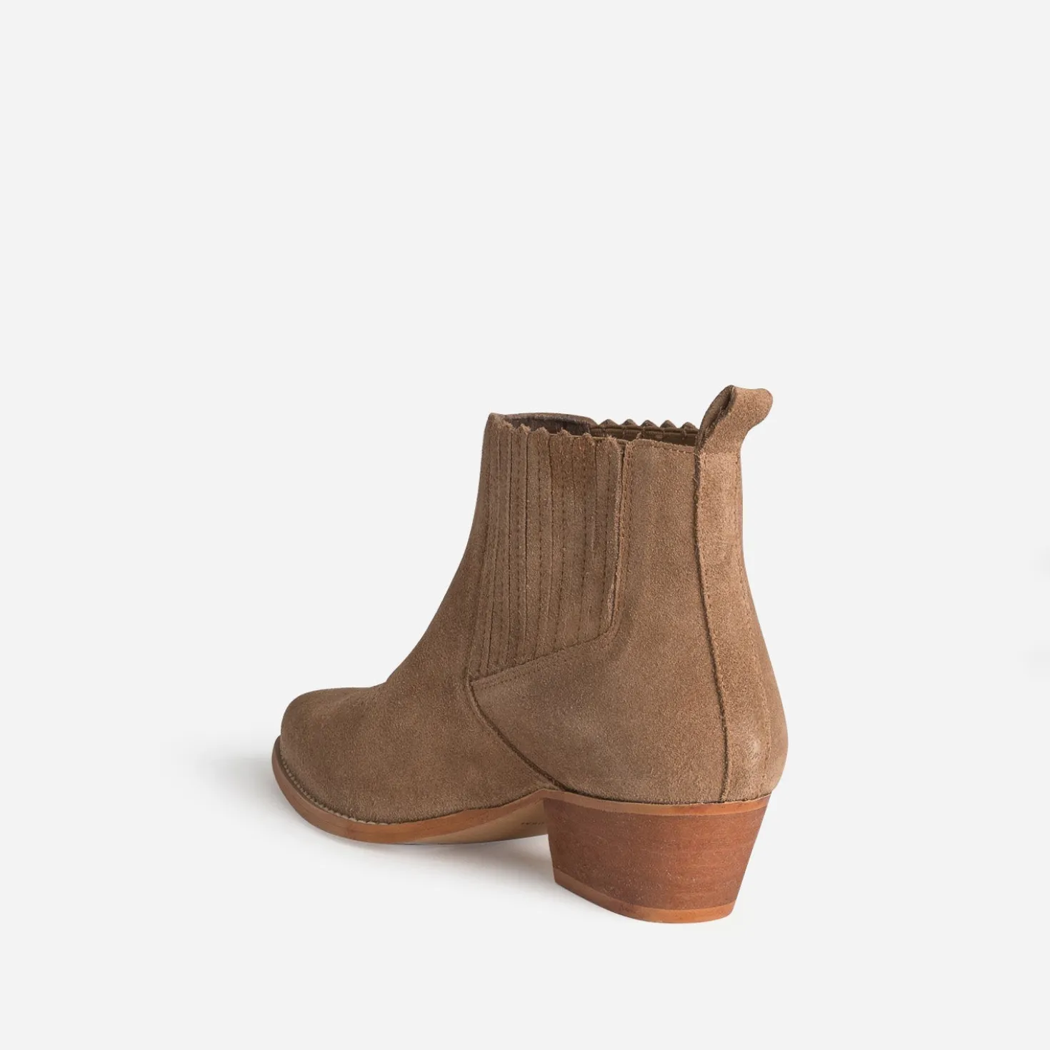 Boots santiag TEXTO taupe cuir velours