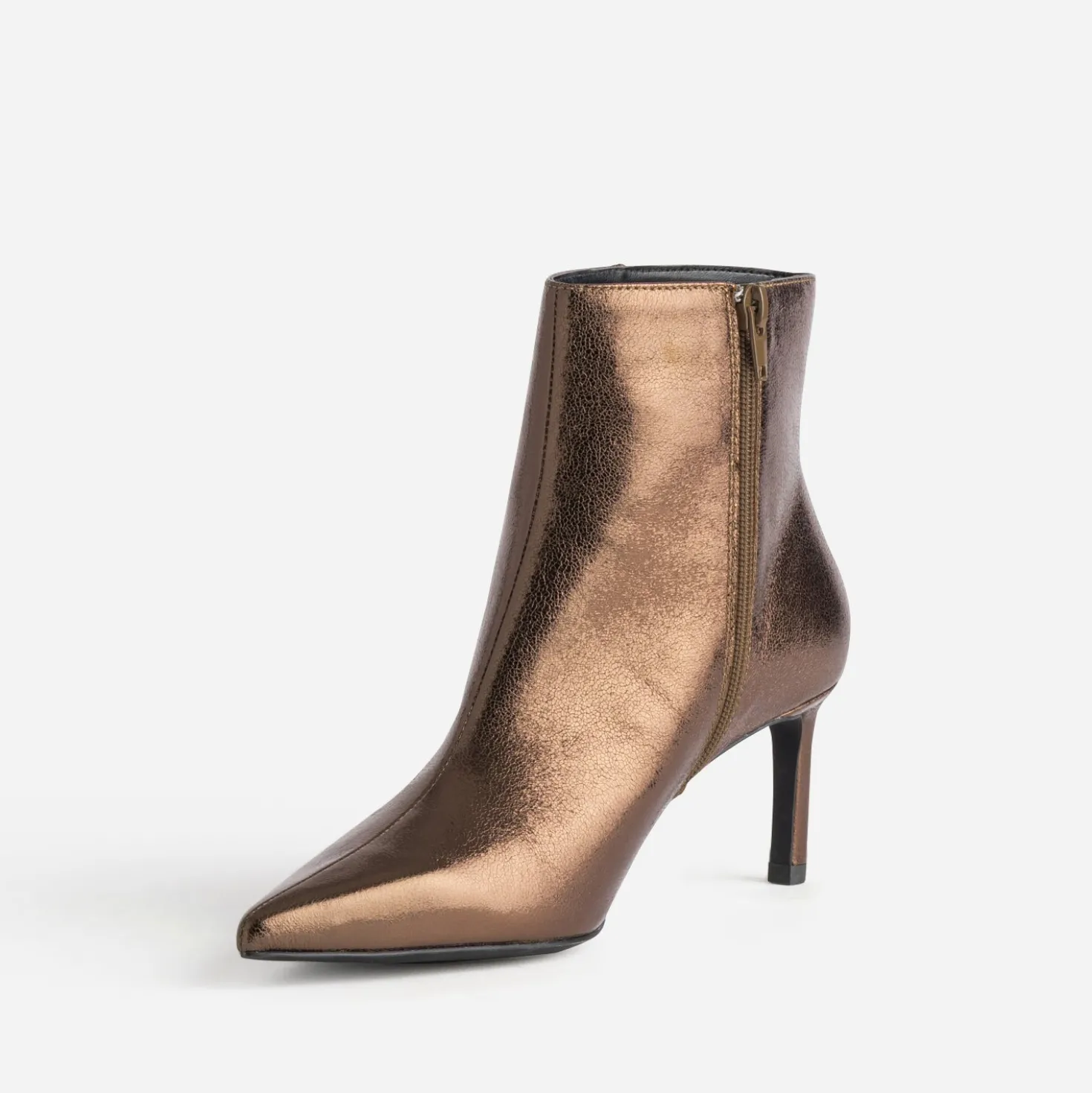 Boots à talon bronze métallisé