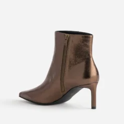 Boots à talon bronze métallisé