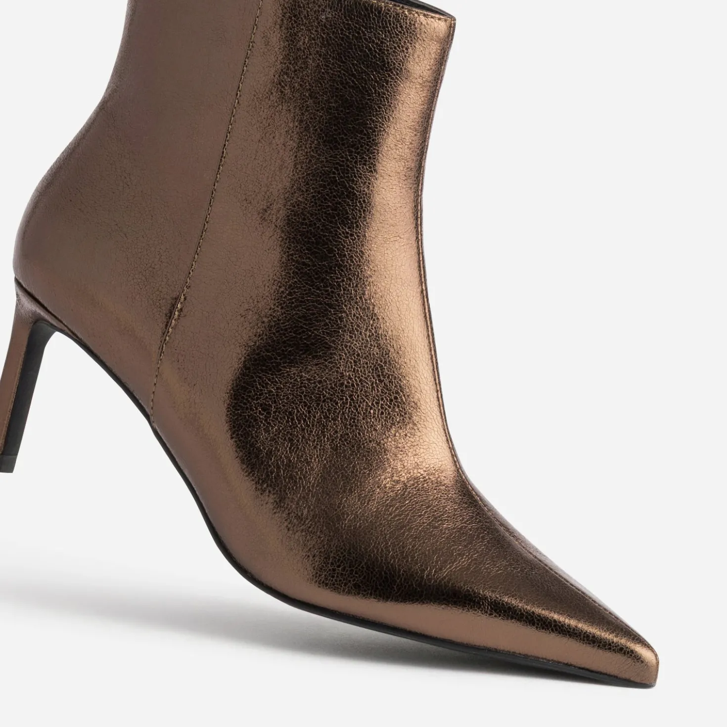 Boots à talon bronze métallisé