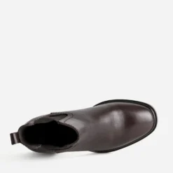 Boots talon en cuir marron