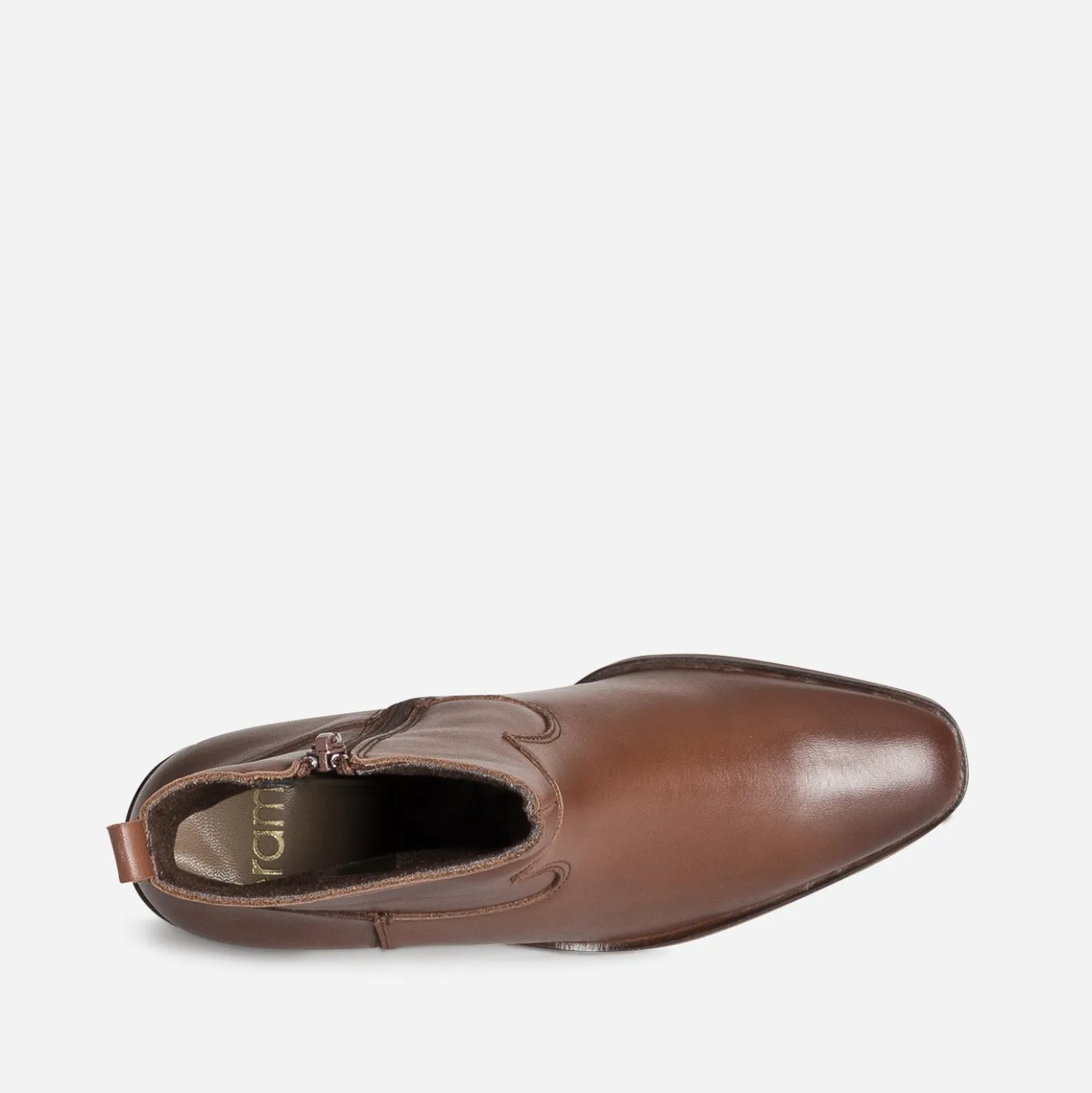 Boots talon en cuir marron