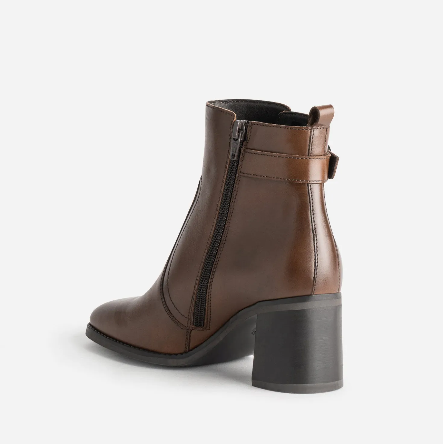 Boots à talon marron cuir